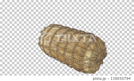藁で編まれた米俵の3Dイラスト 藁で編まれた米俵の3Dイラスト 138050794