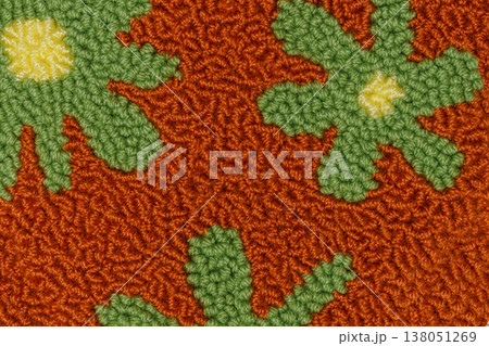 Earthy tufted floral mat autumnal 138051269
