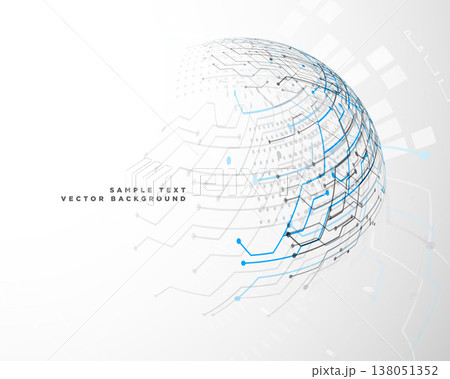 futuristic technology network background in sphere shape 138051352