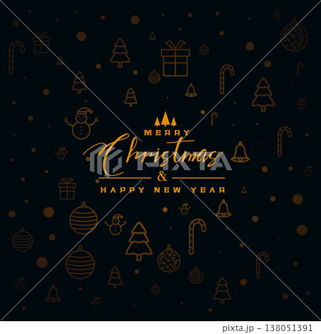 dark christmas background with design elements 138051391