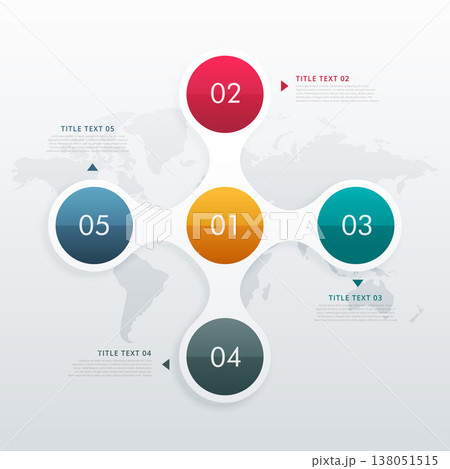 circle infographic template with five steps circle infographic template with five steps 138051515