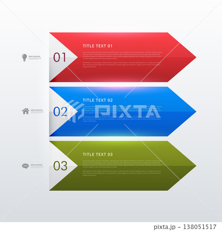 three steps business infographic banners design 138051517
