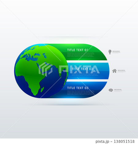 earth icon with three steps template 138051518