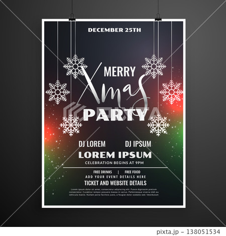 christmas celebration party flyer template design in dark theme christmas celebration party flyer template design in dark theme 138051534