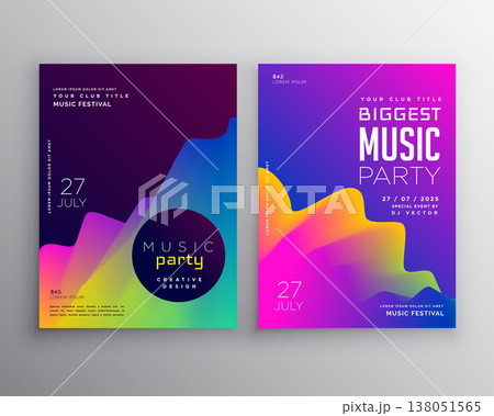 vibrant abstract music party event flyer poster template design vibrant abstract music party event flyer poster template design 138051565