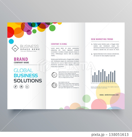 colorful circle abstract trifold brochure design colorful circle abstract trifold brochure design 138051613