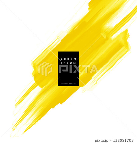 yellow watercolor paint stroke vector background yellow watercolor paint stroke vector background 138051705