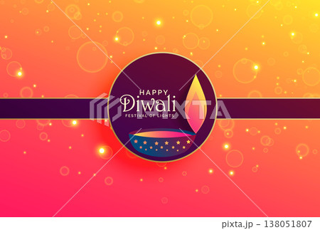 elegant happy diwali background with sparkles and diya elegant happy diwali background with sparkles and diya 138051807