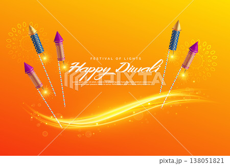 beautiful diwali festival greeting background with fireworks beautiful diwali festival greeting background with fireworks 138051821