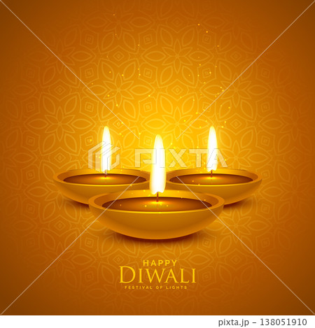 luxury diwali festival background with diya lamps 138051910
