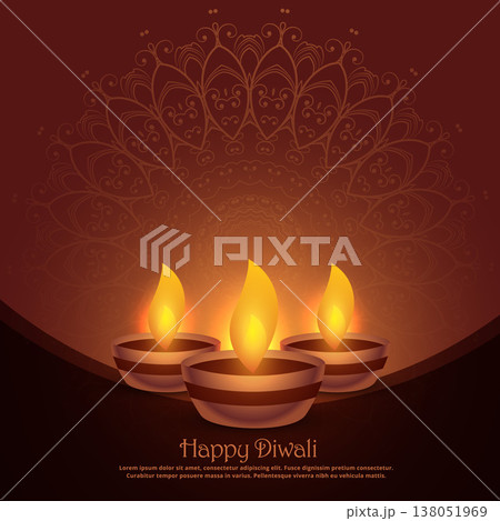 beautiful diwali diya festival background 138051969