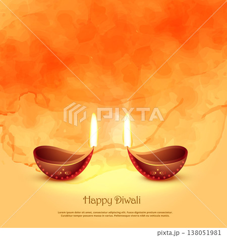 burning diya lamps for diwali festival greeting background burning diya lamps for diwali festival greeting background 138051981