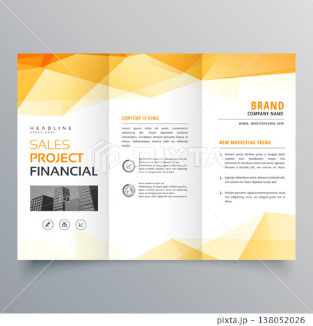 abstract orange trifold creative brochure design template abstract orange trifold creative brochure design template 138052026