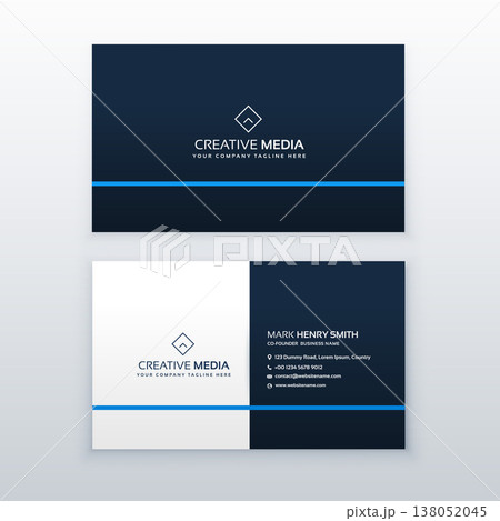 simple blue business card vector design template 138052045