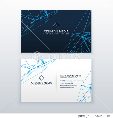 abstract lines business card blue template abstract lines business card blue template 138052046