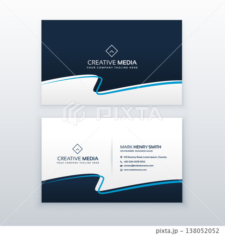 modern blue wavy business card vector design modern blue wavy business card vector design 138052052