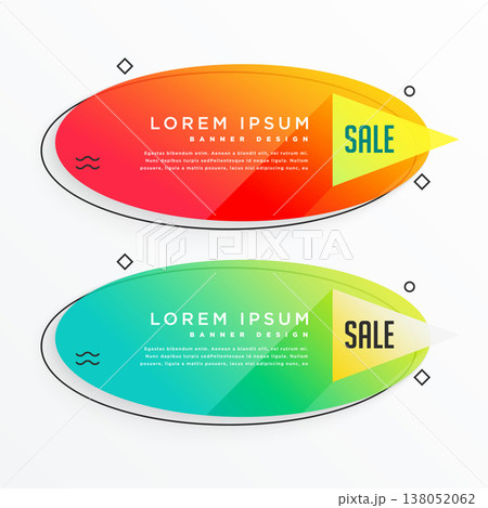 oval shape sale banner with bright colors oval shape sale banner with bright colors 138052062