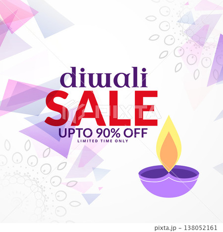 abstract diwali sale background design with diya 138052161