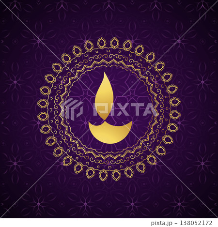 decorative golden diwali diya vector background decorative golden diwali diya vector background 138052172