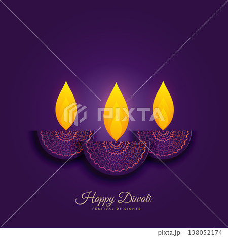 happy diwali holiday background with burning diya happy diwali holiday background with burning diya 138052174
