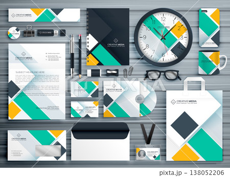 professional business stationery template vector design 138052206