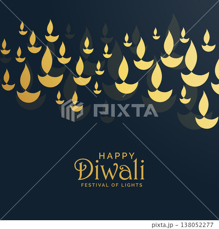 diwali greeting card design with floating golden diya diwali greeting card design with floating golden diya 138052277