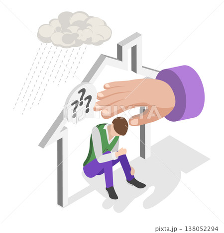 3D Isometric Flat Vector Illustration of FOMO stands for Fear of Missing Out, Depicting Positive And Negative Emotions. Item 1 138052294