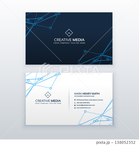vector blue clean business card design vector blue clean business card design 138052352