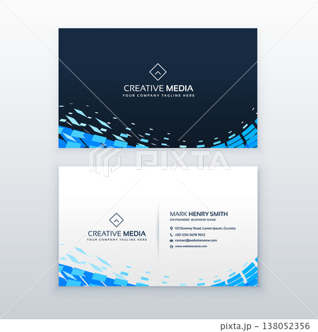 abstract modern blue business card design 138052356