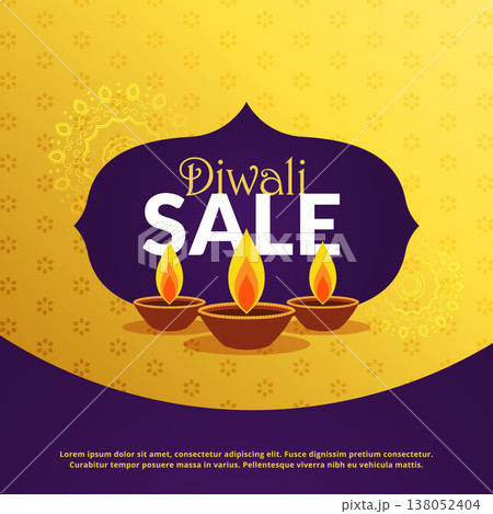 diwali festival sale background template with diya 138052404