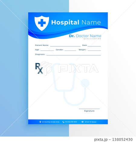 empty medical prescription letter flyer for corporate promo 138052430