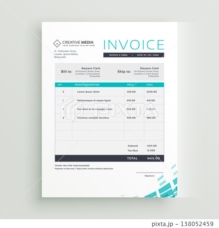 modern invoice template vector design modern invoice template vector design 138052459