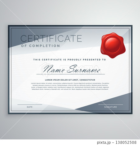 modern certificate design with abstract shapes 138052508