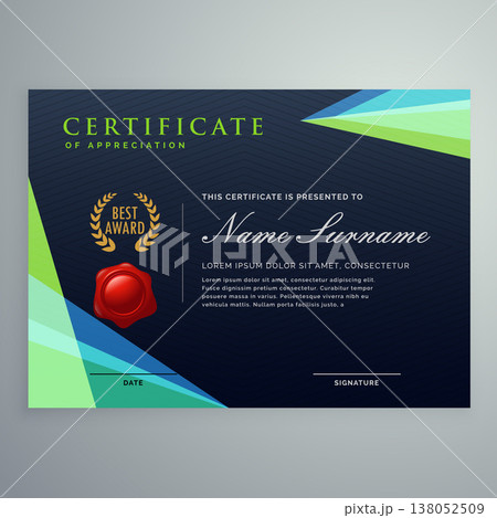 elegant dark certificate design template in modern style 138052509