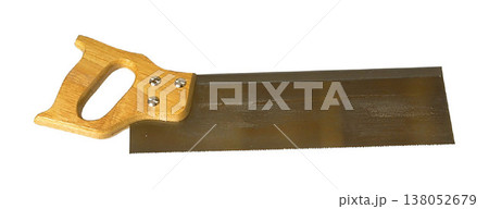 Hand Saw with Wooden Handle isolated on a white background 138052679