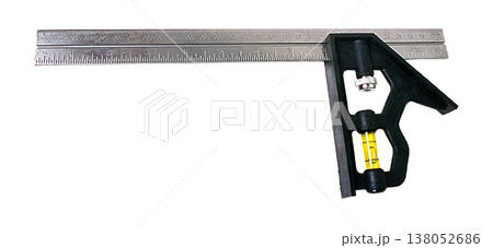 level Precision Combination Square isolated on a white background level Precision Combination Square isolated on a white background 138052686