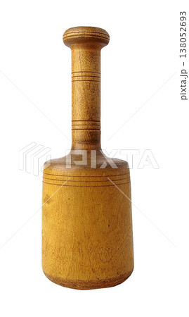 Wooden Pestle isolated on a white background Wooden Pestle isolated on a white background 138052693