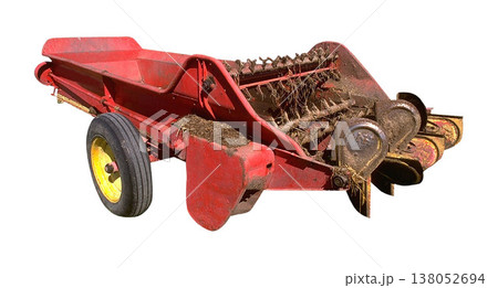 Manure Spreader isolated on a white background Manure Spreader isolated on a white background 138052694