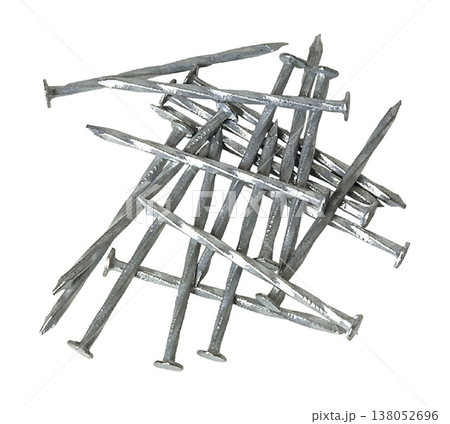 Collection of Metal Nails isolated on a white background 138052696