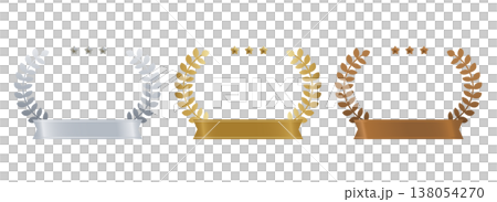 Laurel Wreath Award Badge Set (Gold, Silver, Bronze) Ribbon Template (No Text) Laurel Wreath Award Badge Set (Gold, Silver, Bronze) Ribbon Template (No Text) 138054270