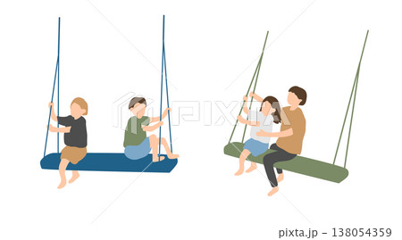 室内スイングで遊ぶ幼児 138054359