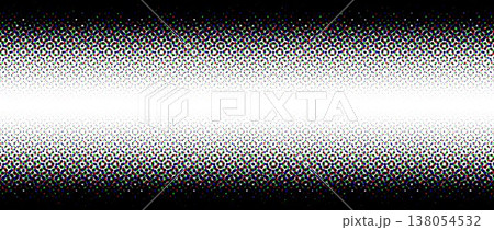 Black dotted halftone gradient. Fading overlapping pixel gradation texture. Raster vanishing polka dot wallpaper. RGB comic pop art effect overlay backdrop. Vector perforated pattern background Black dotted halftone gradient. Fading overlapping pixel gradation texture. Raster vanishing polka dot wallpaper. RGB comic pop art effect overlay backdrop. Vector perforated pattern background 138054532