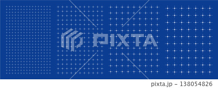 Blueprint grid set compact plus geometry, four scale variations. Wide medium dense micro spacing comparison,  138054826
