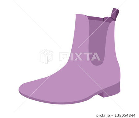 Lilac Chelsea boot women color flat. Clean ankle boot for smart casual styling and mid season looks. Technical fashion  138054844