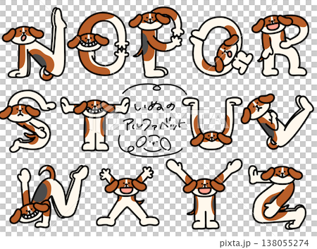 從 N 到 Z 的比格犬正在用身體擺出字母表。 138055274