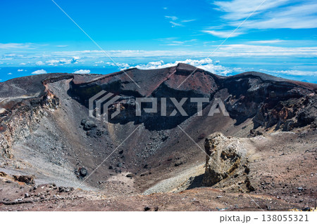 富士登山 剣ヶ峰から見る富士山山頂火口 富士登山 剣ヶ峰から見る富士山山頂火口 138055321
