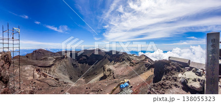 富士登山 剣ヶ峰から見る富士山山頂火口 富士登山 剣ヶ峰から見る富士山山頂火口 138055323