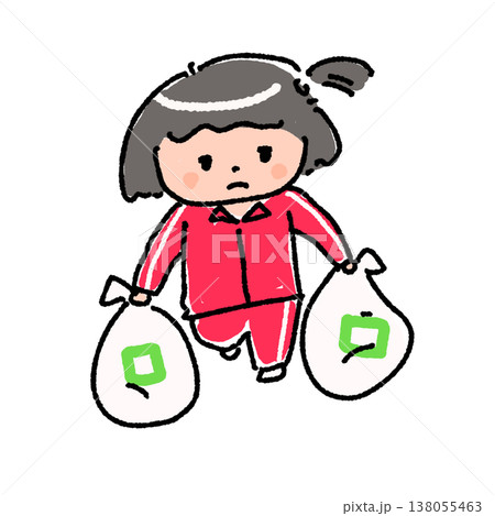 ゴミ捨て女の子 138055463