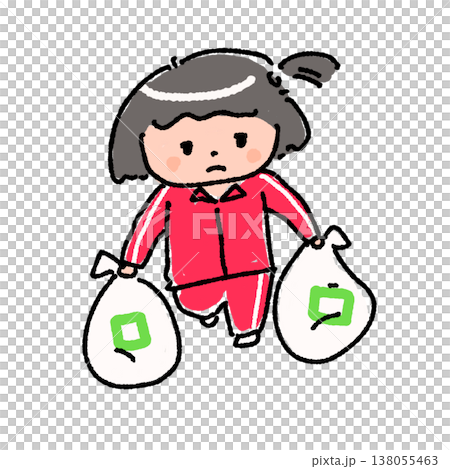 ゴミ捨て女の子 138055463