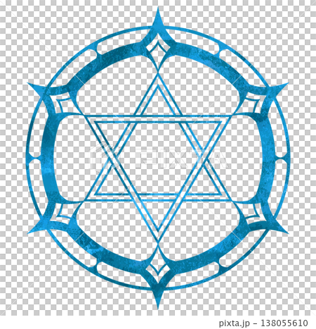 シンプルな魔法陣(青) シンプルな魔法陣(青) 138055610